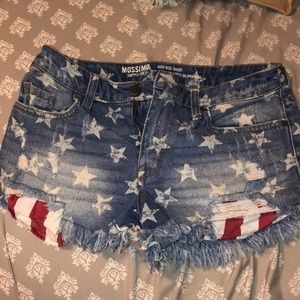 American Flag Jean Shorts